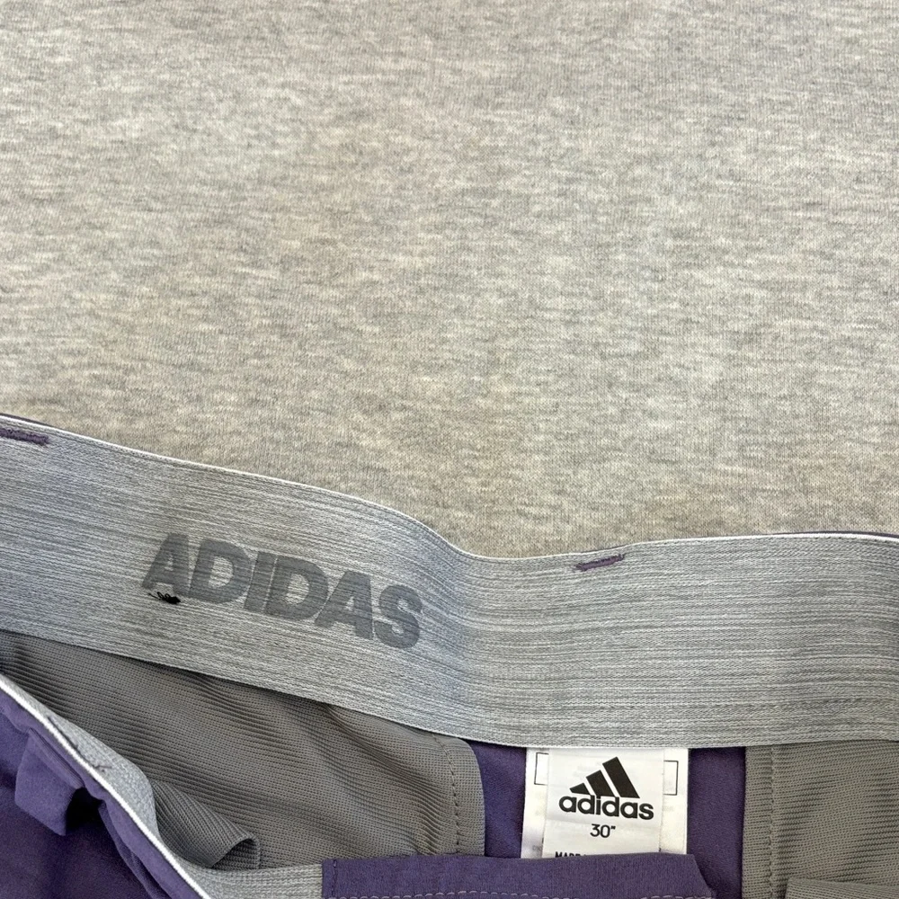 Ex Condition! Men’s Adidas purple flat front golf shorts 30” waist 9” inseam